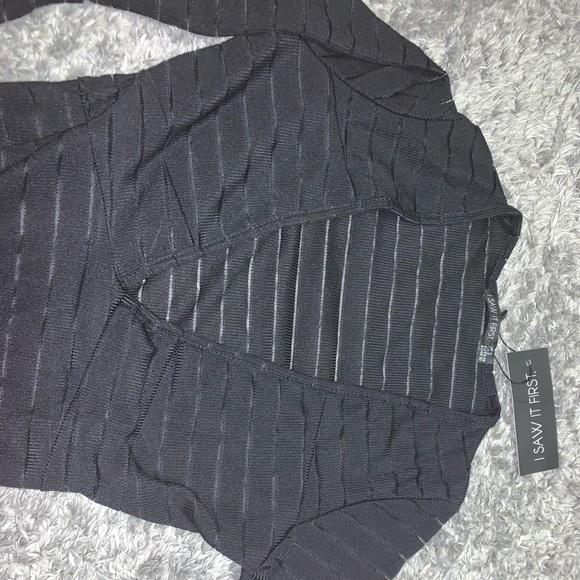 black plunge neck body suit - Picture 3 of 7